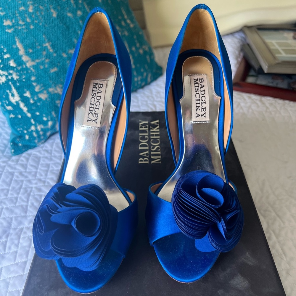 Like new Badgley Mishka blossom satin heel